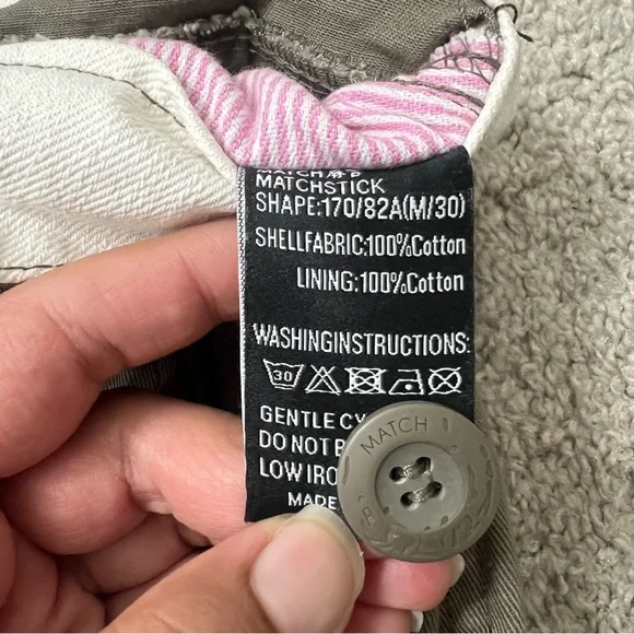 Matchstick Men's Cargo Pants in Olive Green - Picture 3 of 3